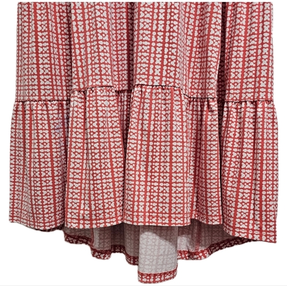 Tommy Hilfiger dress dot tiered print white and red hi low skirt midi si… - Picture 8 of 15